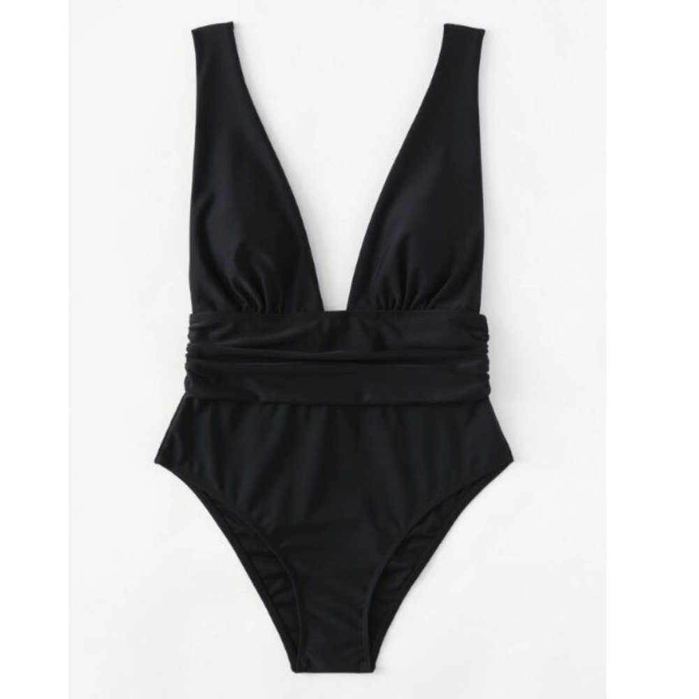 Swimsuit Women's High Waist Deep Plunge Swimwear V-Neck SIZE 2XL